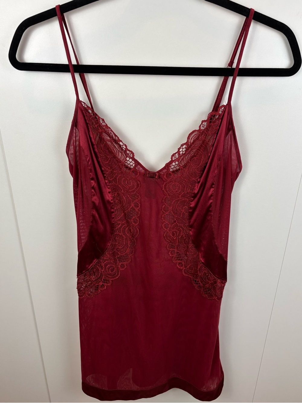 La Perla Red Lace Silk Blend Sheer Slip Spaghetti Strap sz S Sexy Valentines Day